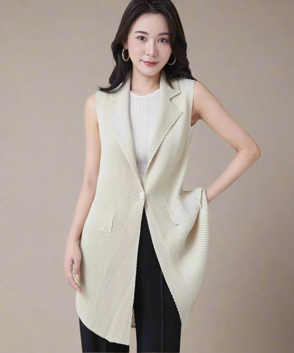 Luxury Plissé Pleat Japanese Vest