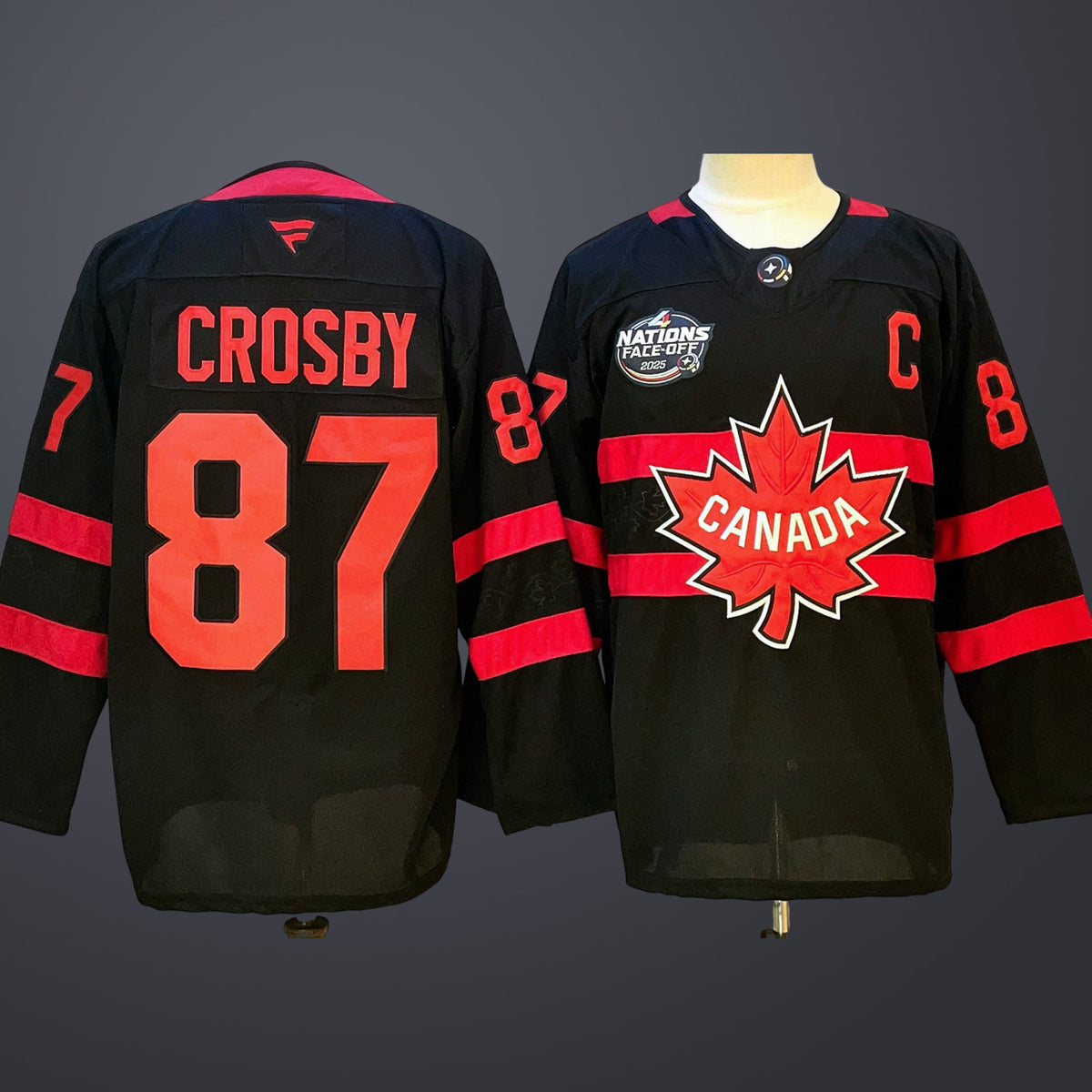 Men’s  4 Nations NHL Hockey #87 Sidney Crosby Black Jersey