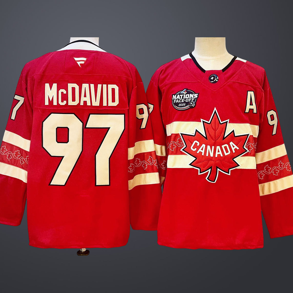 Men’s 4 Nations NHL Hockey #97 Connor McDavid  Jersey Red