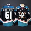 Men’s Anaheim Ducks #61 Gauthier BlackTeal  Stitched Jersey