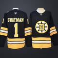 Men’s Boston Bruins #1 Jeremy Swayman Black Stitched Hockey Jersey