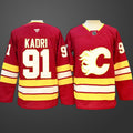 Men’s Calgary Flames #91 Nazem Kadri Red 2024-25 Home Stitched Hockey Jersey