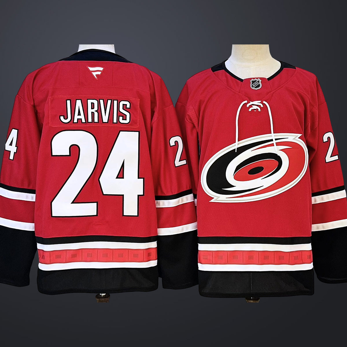 Men’s Carolina Hurricanes #24 Seth Jarvis Fanatics Red Stitched Jersey