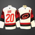 Men’s Carolina Hurricanes Sebastian #20 Aho Fanatics White Away Premium Jersey