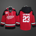 Men’s Detroit Red Wings #23 Lucas Raymond Stitched Hoodie