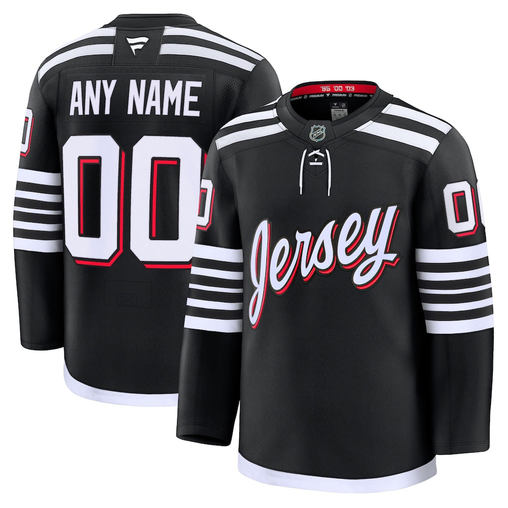 Men’s Fanatics Black New Jersey Devils Alternate Premium Custom Jersey