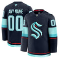 Men’s Fanatics Deep Sea Blue Seattle Kraken Home Premium Custom Jersey