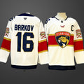 Men’s Florida Panthers #16 Aleksander Barkov White 2024-25 Home With C Patch Stitched Jersey