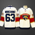 Men’s Florida Panthers #63 Brad Marchand White 2024-25 Home Stitched Hockey Jersey
