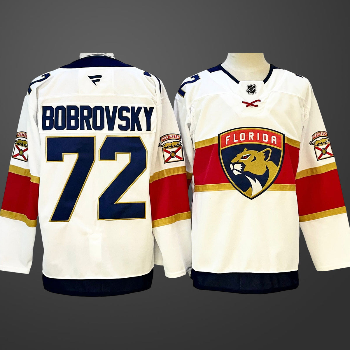 Men’s Florida Panthers #72 Sergei Bobrovsky White 2024-25 Home Stitched Hockey Jersey