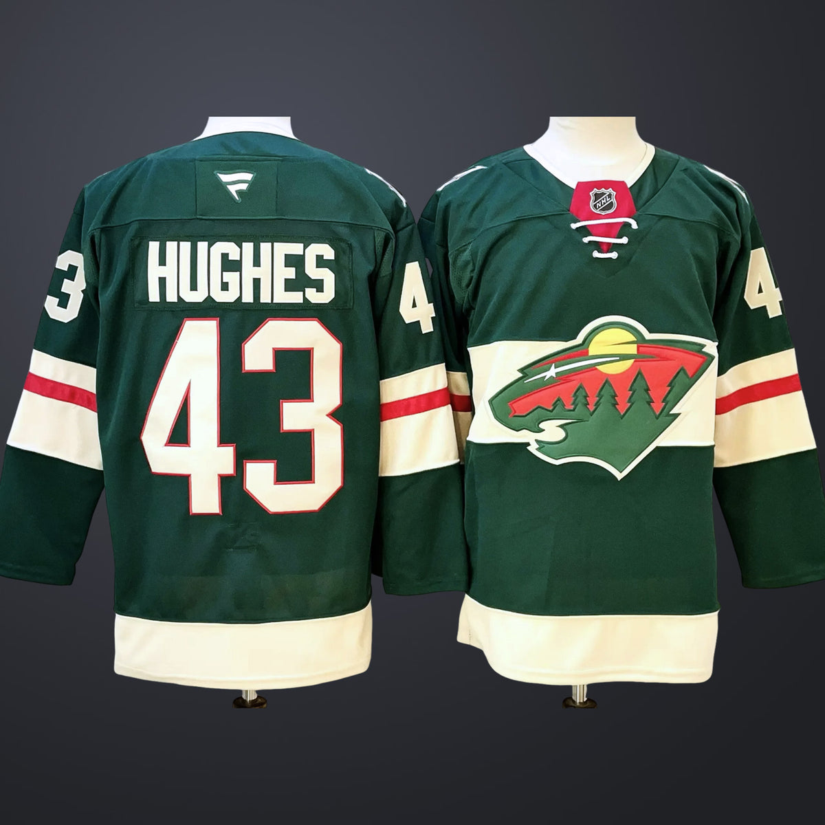 Men’s Minnesota Wild #43 Quinn Hughes Green Stitched Jersey