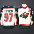 Men’s Minnesota Wild #97 Kirill Kaprizov Fanatics White 25th Anniversary Premium Player Jersey
