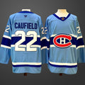 Men’s Montreal Canadiens #22 Cole Caufield Blue 2024-25 Reverse Retro Stitched Jersey