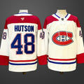 Men’s Montreal Canadiens Lane Hutson #48 White Stitched Jersey