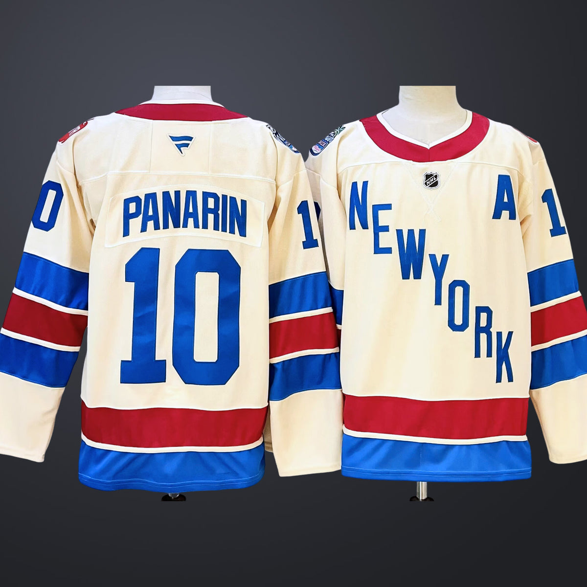 Men’s New York Rangers #10 Artemi Panarin Fanatics Beige 2026 NHL Winter Classic Premium Jersey