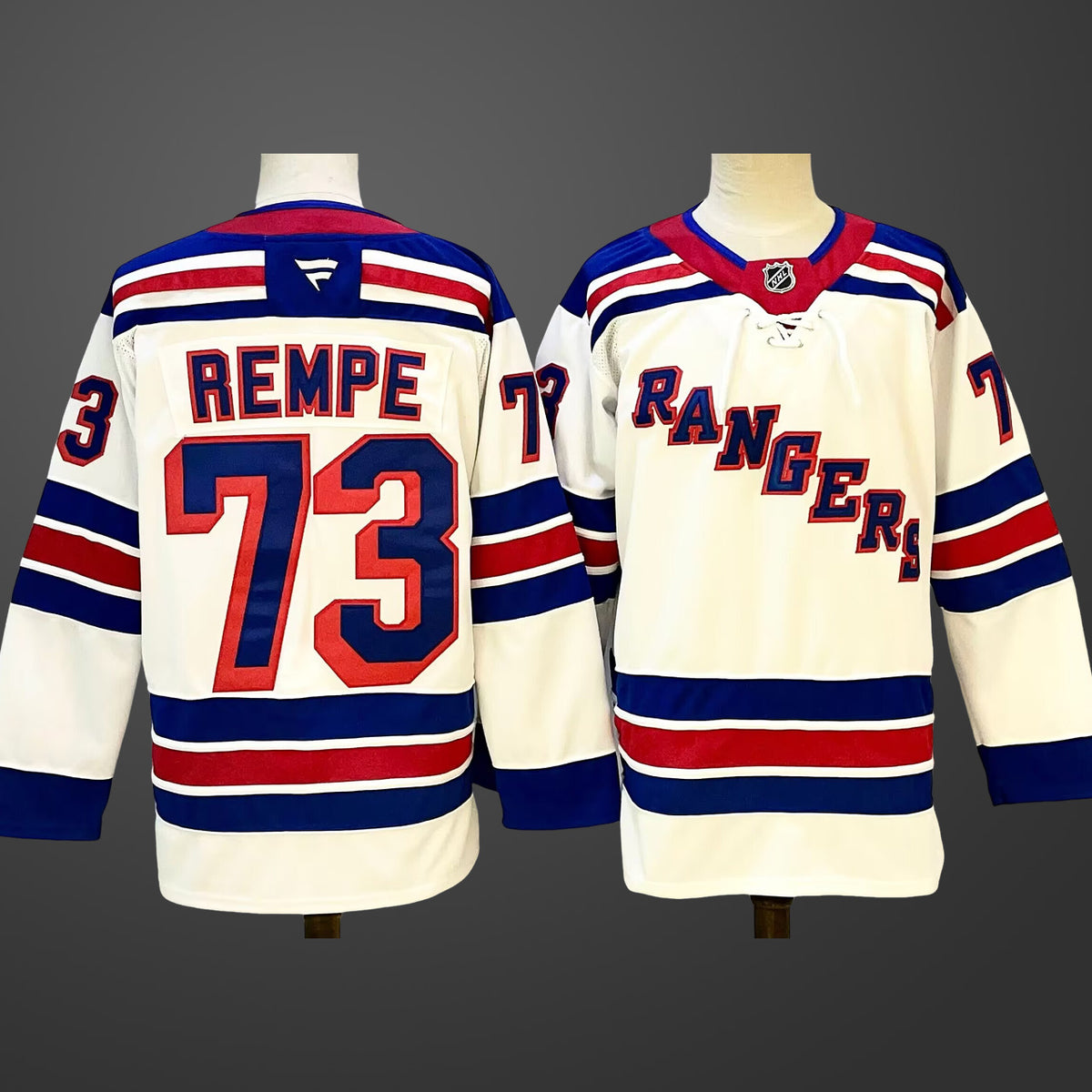 Men’s New York Rangers #73 Matt Rempe White 2024-25 Away Stitched Hockey Jersey