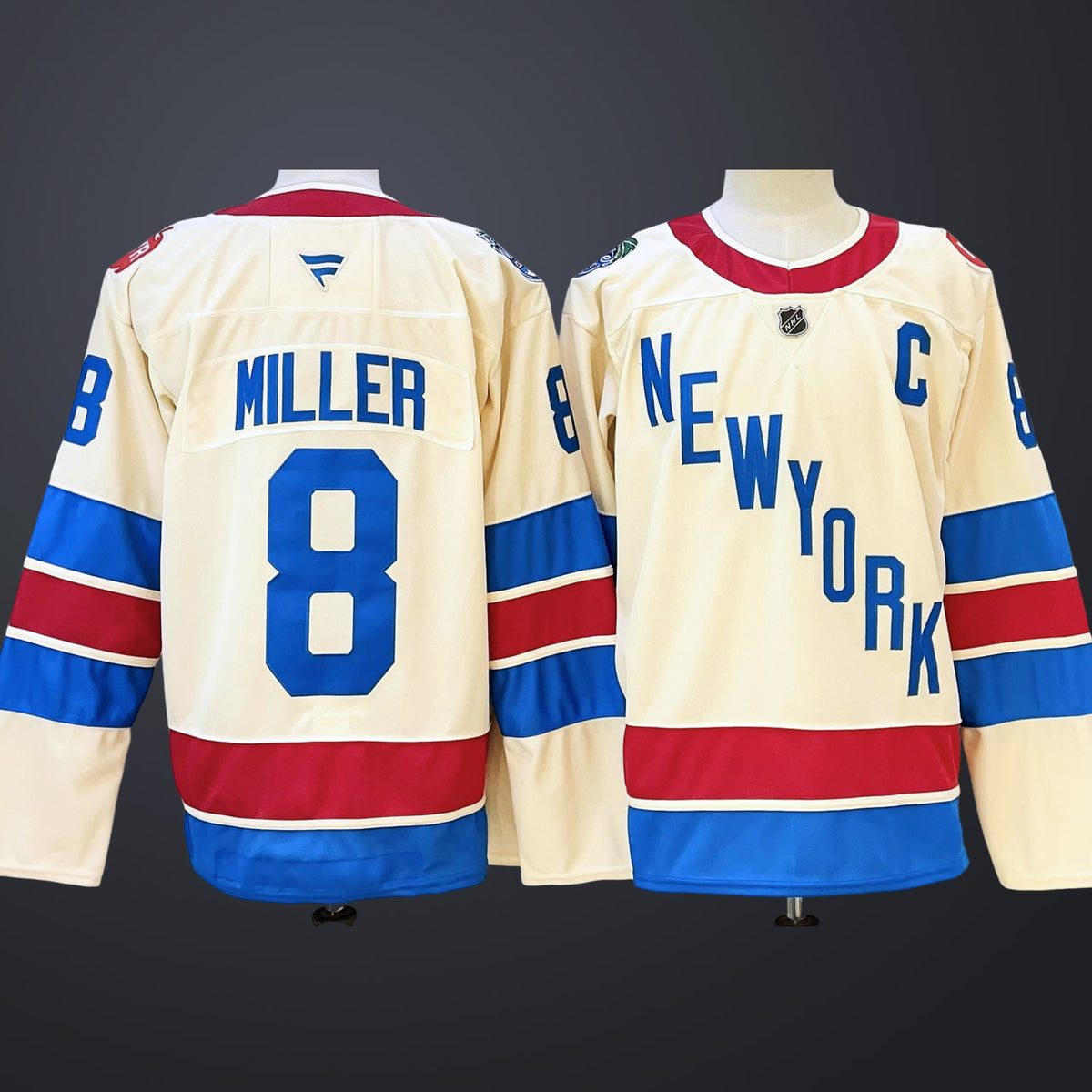 Men’s New York Rangers #8 MILLER Beige 2026 Winter Classic Jersey