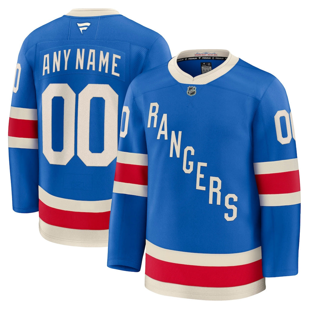 Men’s New York Rangers Fanatics Blue Centennial Premium Custom Jersey