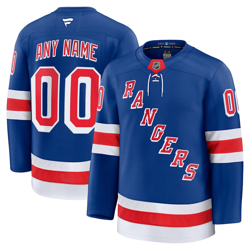 Men’s New York Rangers Fanatics Royal Home Premium Custom Jersey