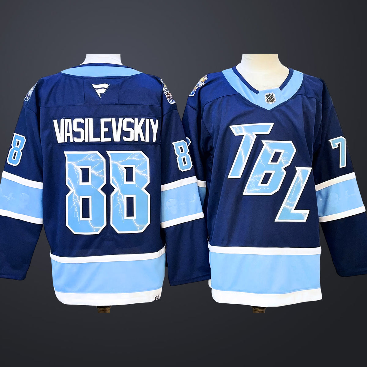 Men’s Tampa Bay Lightning #88 Andrei Vasilevskiy Fanatics Blue 2026 NHL Stadium Series Premium Jersey