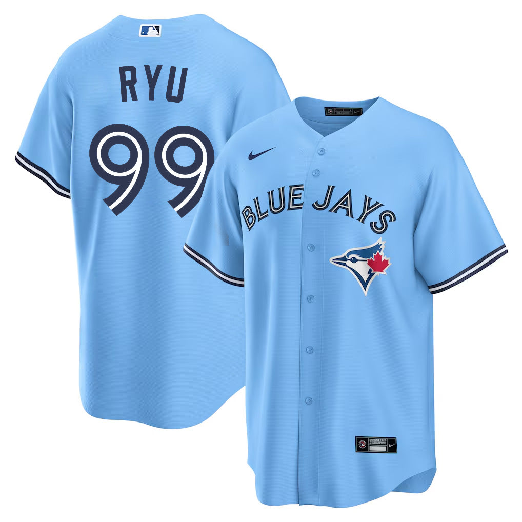 Men’s Toronto Blue Jays Hyun-Jin Ryu #99 Light Blue Baseball Jersey