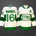 Men’s Toronto Maple Leafs #16 Mitchell Marner WhiteGreen 2024-25 With A Patch Stitched Jersey