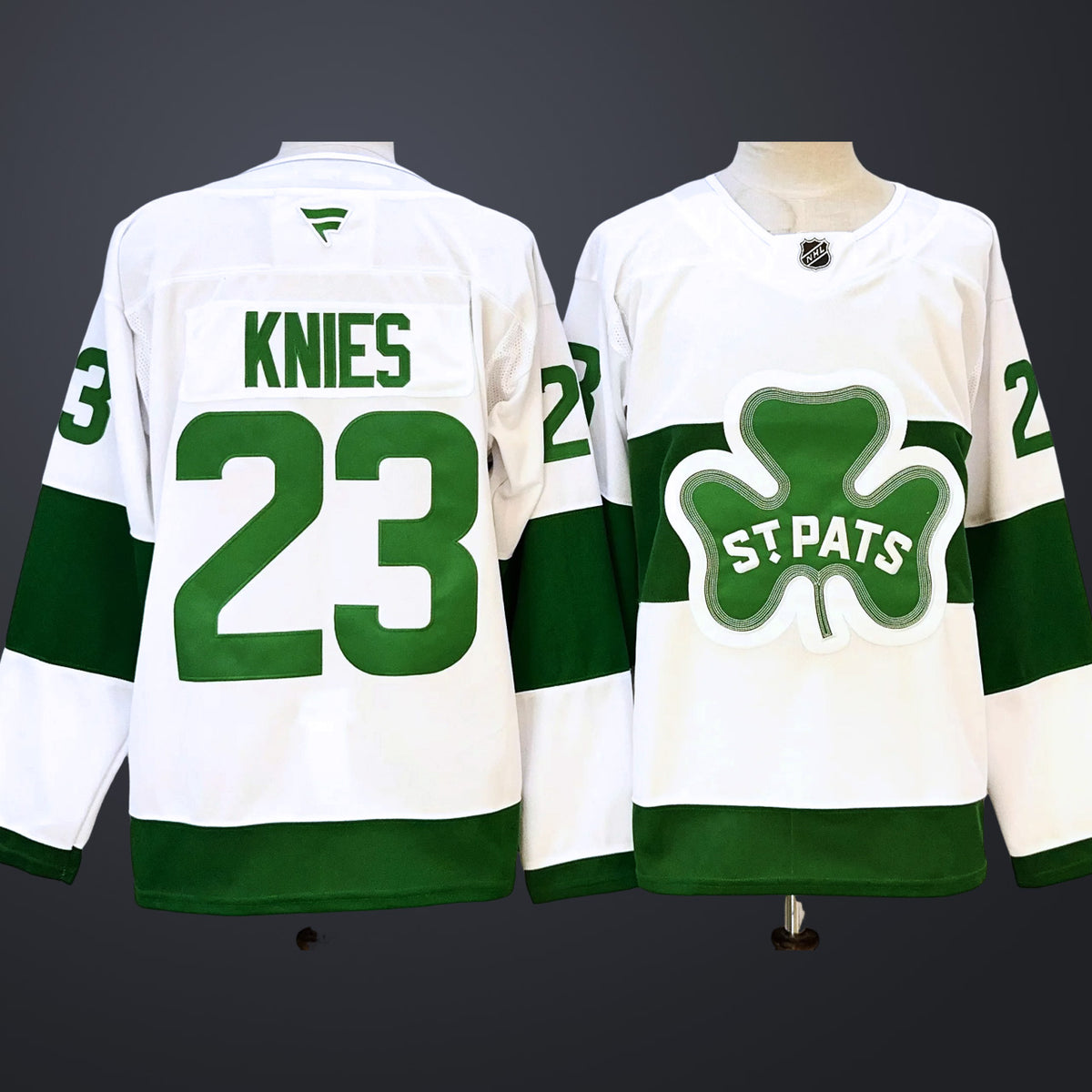 Men’s Toronto Maple Leafs #23 Matthew Knies Stpats Stitched Hockey Jersey