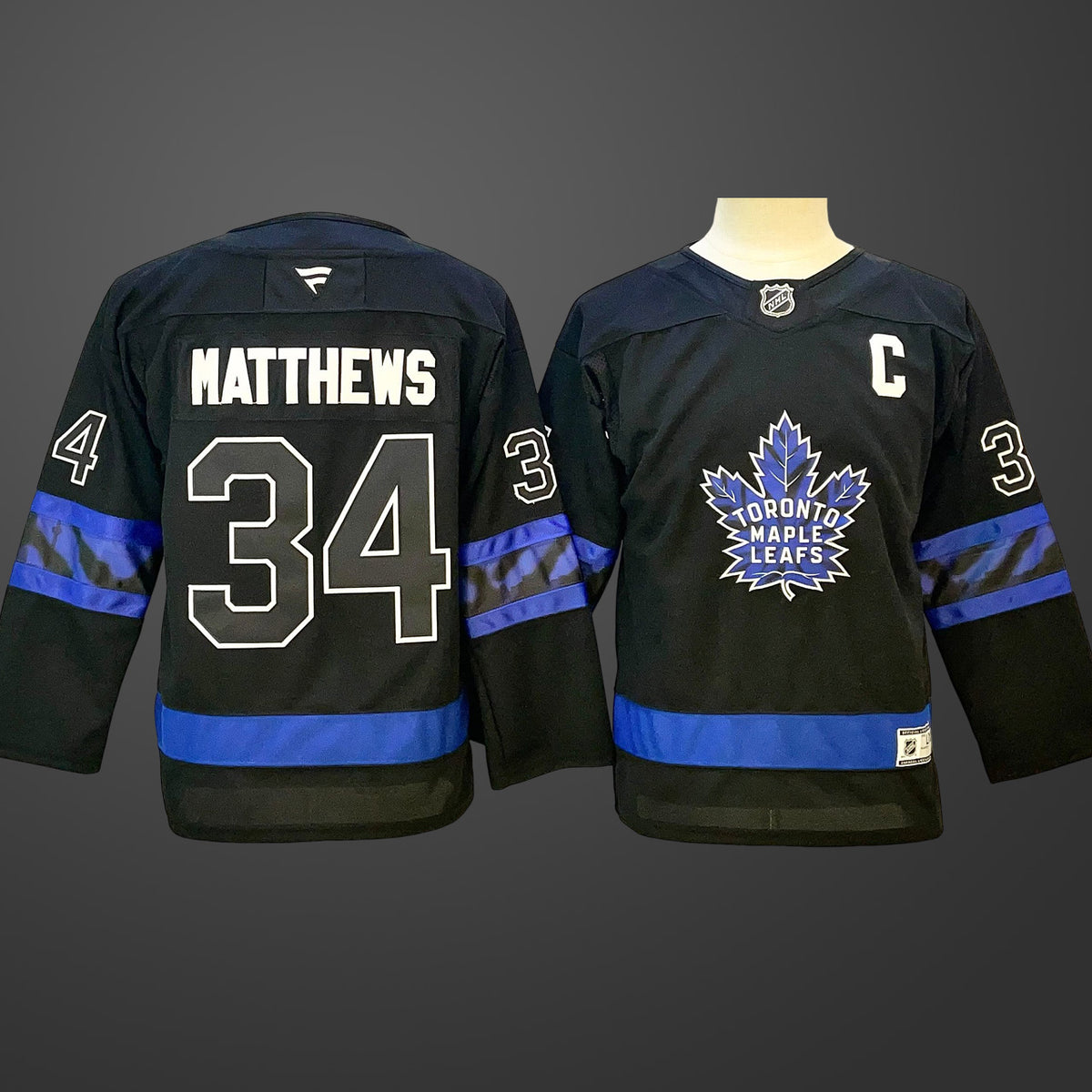 Men’s Toronto Maple Leafs #34 Auston Matthews Jersey in Black