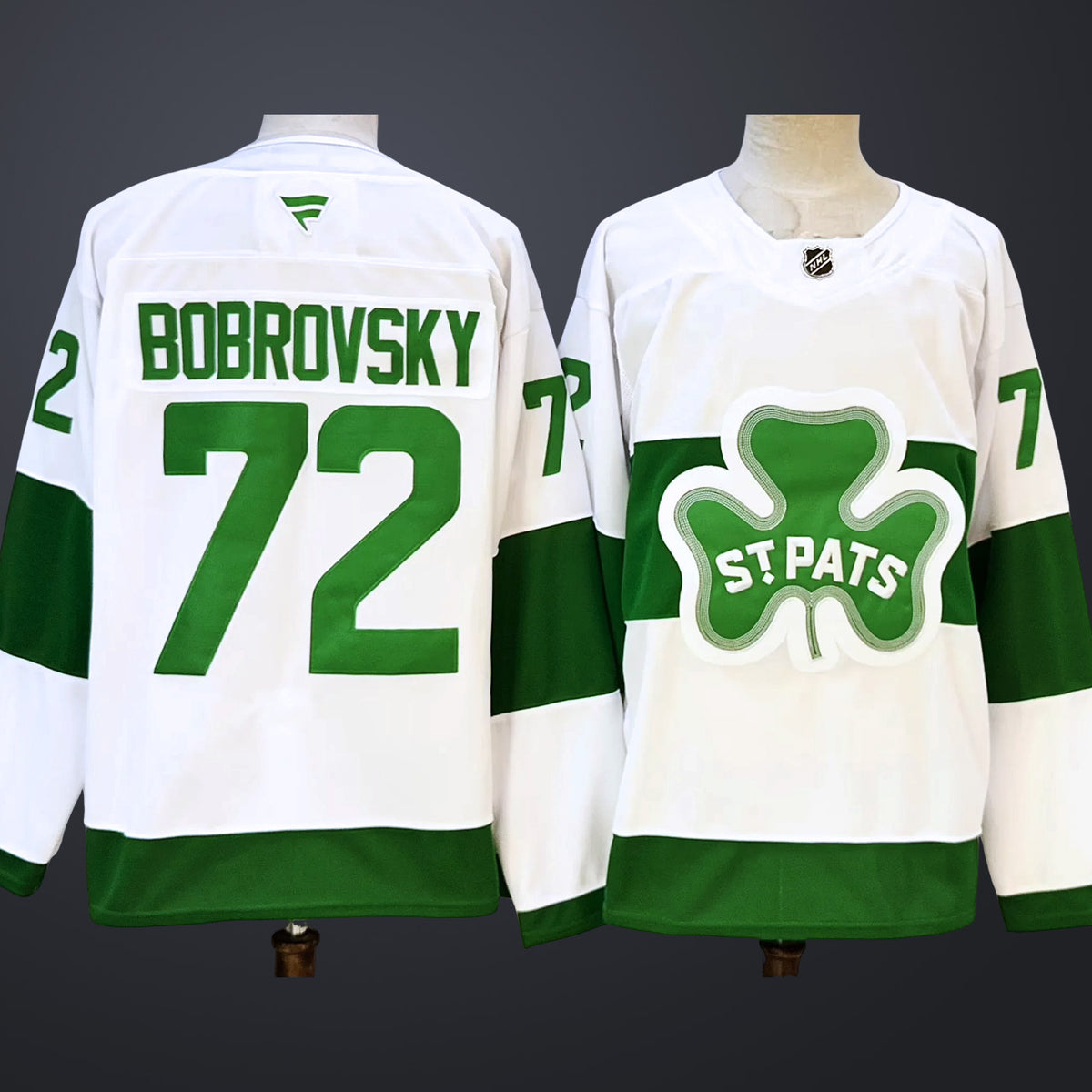 Men’s Toronto Maple Leafs #72 Sergei Bobrovsky Stitched Stpats Hockey Jersey