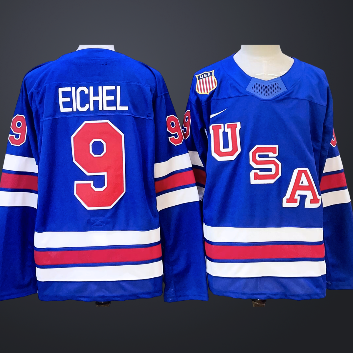 Men’s USA #9 Jack Eichel Royal 2025-2026 Stitched Jersey