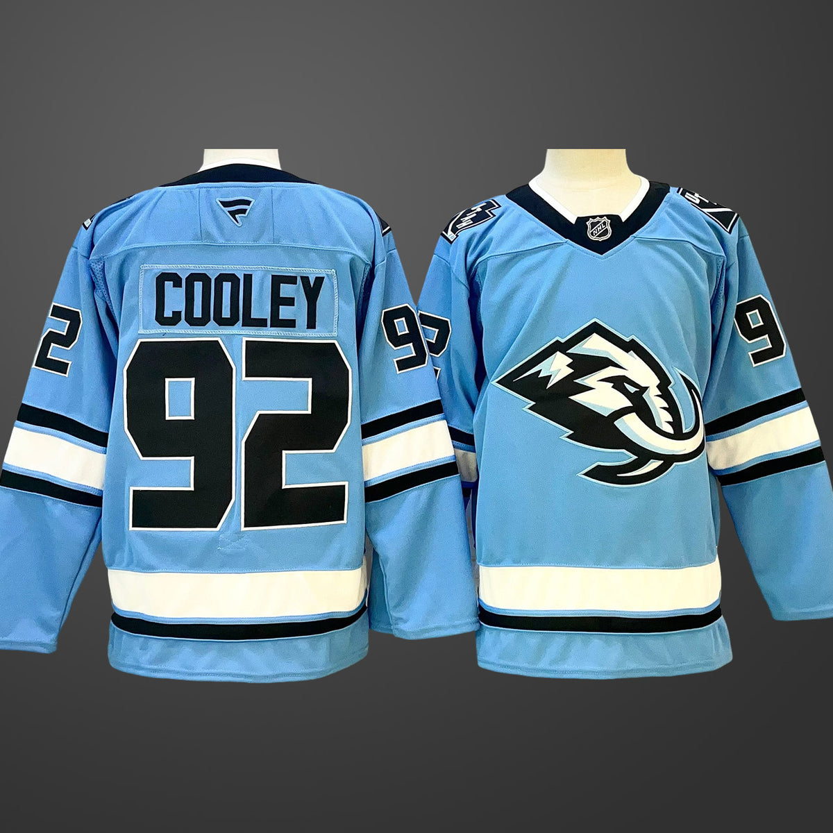 Men’s Utah Mammoth #92 Logan Cooley Blue Stitched Jersey