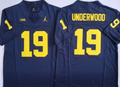Michigan Wolverines Blue #19 UNDERWOOD Stitched Jersey
