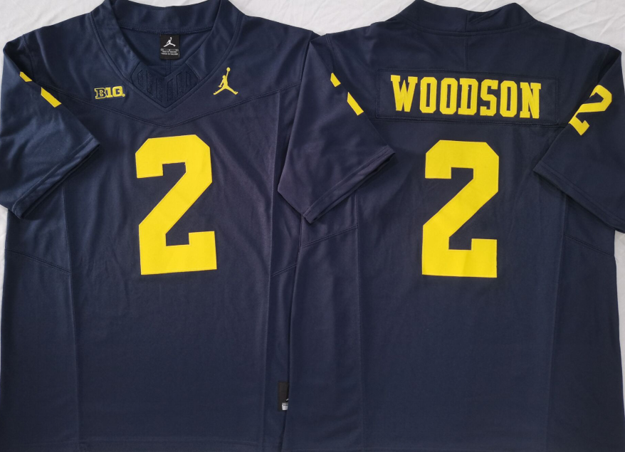 Michigan Wolverines Blue #2 WOODSON Stitched Jersey