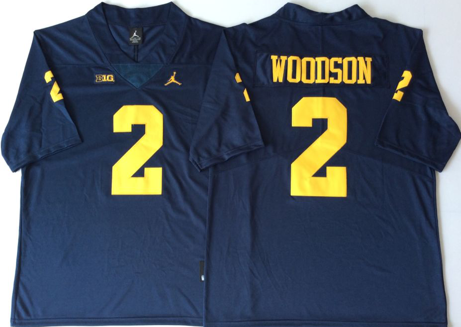 Michigan Wolverines Blue #2 WOODSON Stitched Jersey