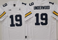 Michigan Wolverines White #19 UNDERWOOD Stitched Jersey