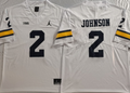 Michigan Wolverines White #2 JOHNSON Stitched Jersey