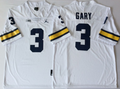 Michigan Wolverines White #3 GARY Stitched Jersey