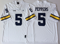 Michigan Wolverines White #5 PEPPERS Stitched Jersey