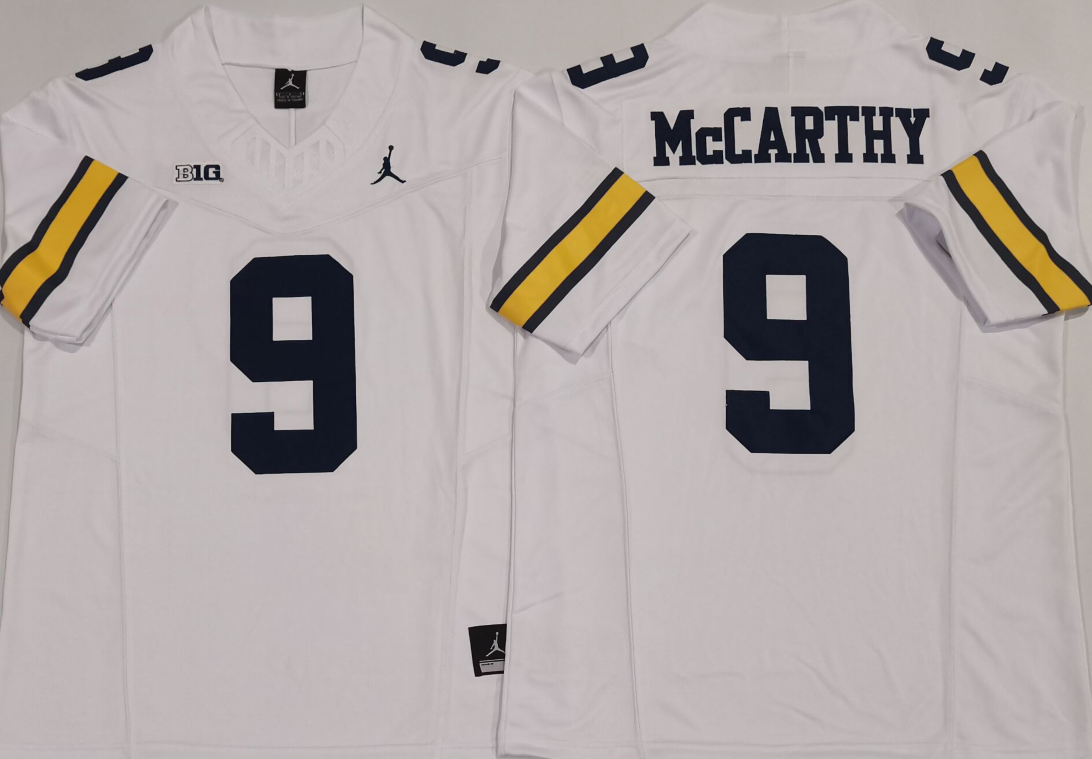 Michigan Wolverines White #9 McCARTHY Stitched Jersey