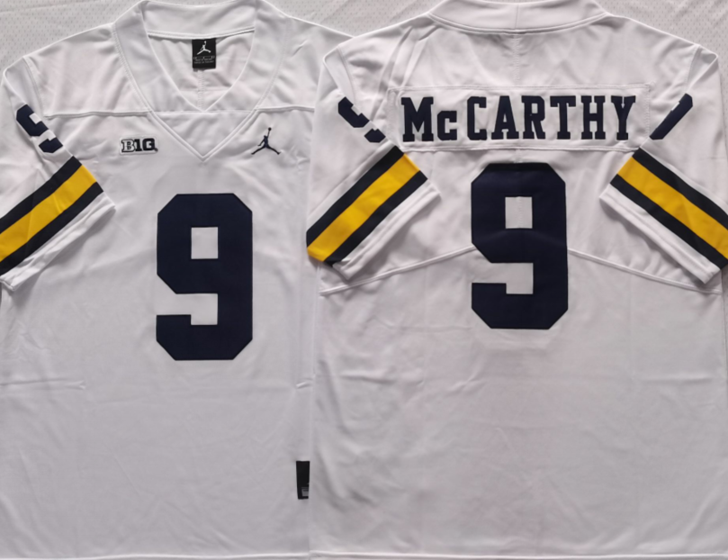 Michigan Wolverines White #9 McCARTHY Stitched Jersey