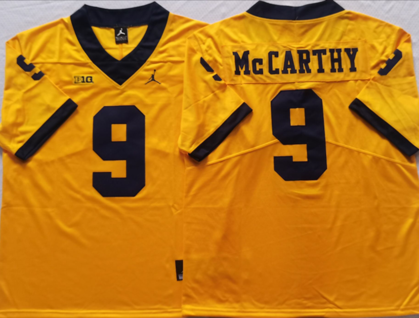 Michigan Wolverines Yellow #9 McCARTHY Stitched Jersey