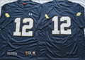 Norte Dame Fighting Irish Blue #12 Stitched Jersey
