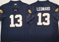 Norte Dame Fighting Irish Blue 13 LEONARD Stitched Jersey