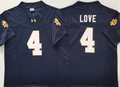 Norte Dame Fighting Irish Blue 4 LOVE Stitched Jersey