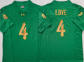 Norte Dame Fighting Irish Green 4 LOVE Stitched Jersey