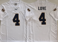 Norte Dame Fighting Irish White #4 LOVE Stitched Jersey