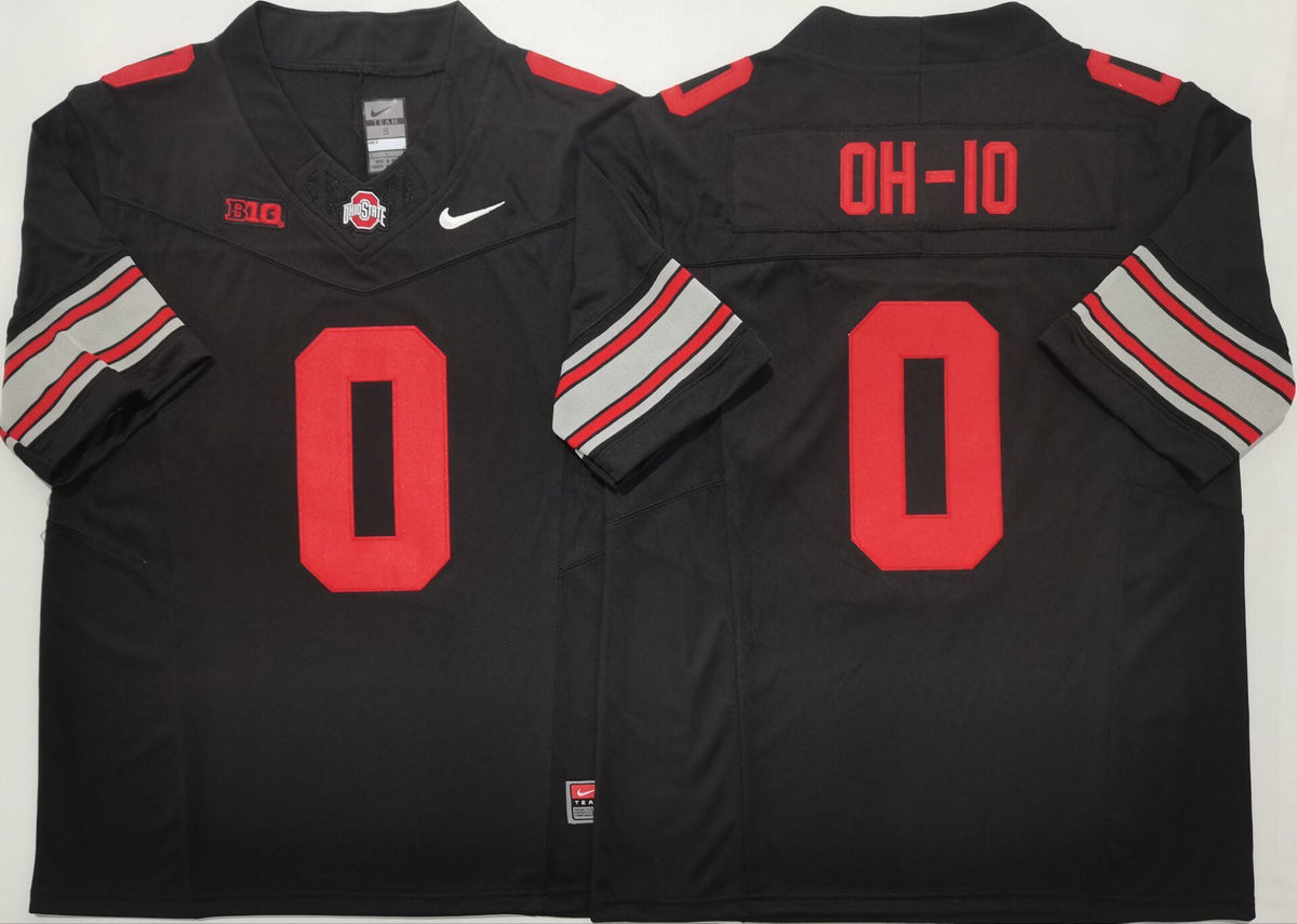 Ohio State Buckeyes Black #0 OH-IO Stitched Jersey