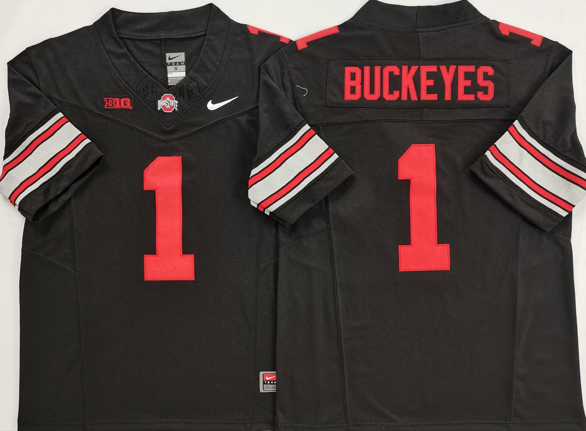 Ohio State Buckeyes Black #1 BUCKEYES Stitched Jersey