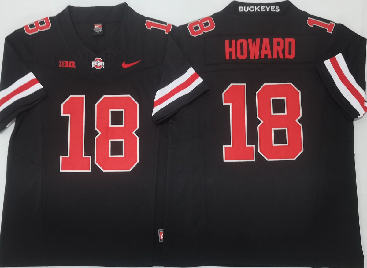 Ohio State Buckeyes Black #18 HOWARD Stitched Jersey