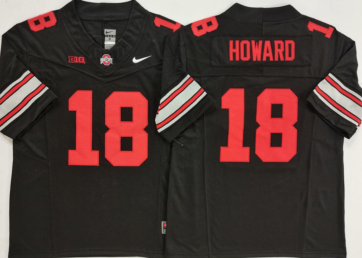 Ohio State Buckeyes Black #18 HOWARD Stitched Jersey